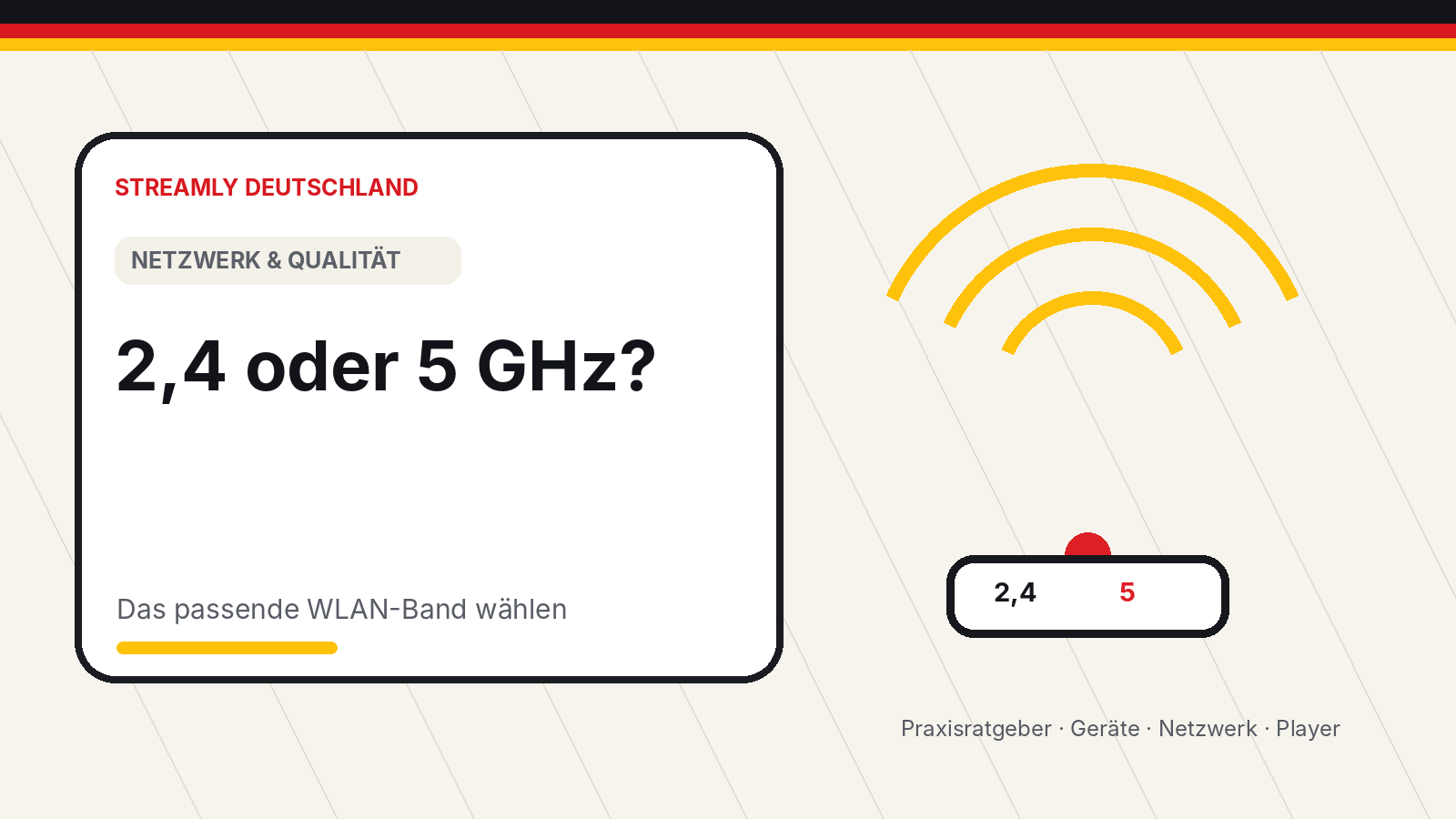 Vergleich von 2,4-GHz- und 5-GHz-WLAN für Streaming im Wohnzimmer