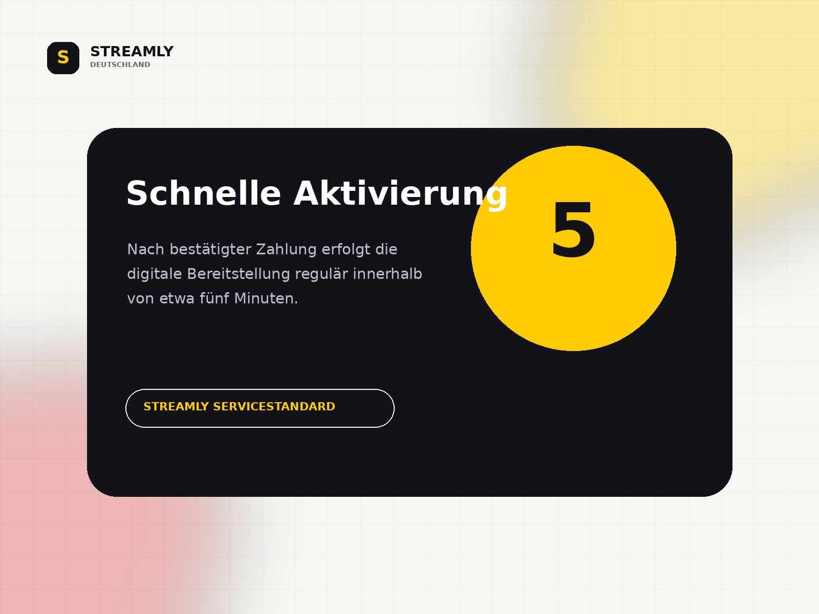 Streamly Aktivierung regulär innerhalb von etwa fünf Minuten