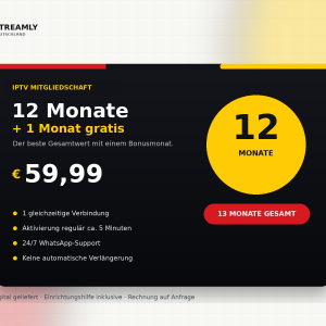 IPTV Mitgliedschaft – 12 Monate + 1 Monat gratis – Produktbild