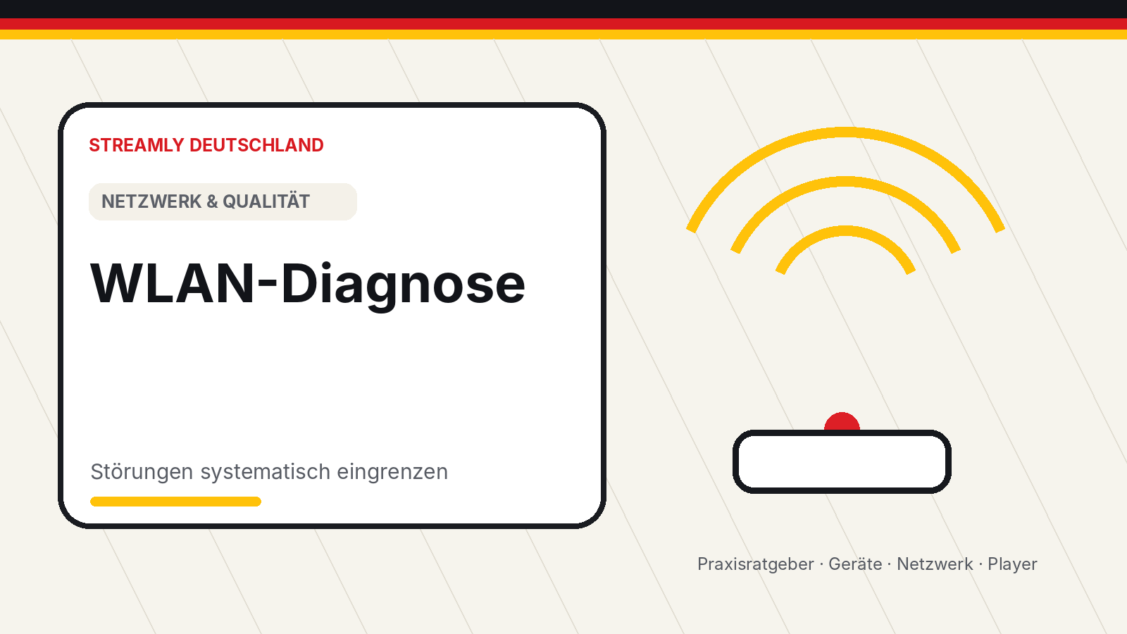WLAN-Diagnose für Streaming mit Router, Fernseher und Signalwegen